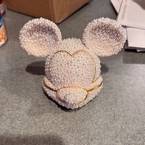BaubleBar Pearl and Gold Mickey Mouse trinket box.
